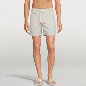 Orlebar Brown Standard Swim Hybrid Shorts w/ Contrast Piping Size 30 Khaki